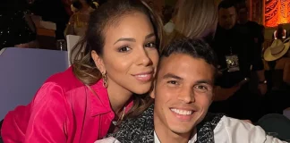 Belle Silva capricha no look para festa de recepcao ao marido Thiago Silva no Fluminense