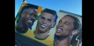 Mural com Ronaldos em Los Angeles faz reverência a Vini Jr às vésperas da Copa América