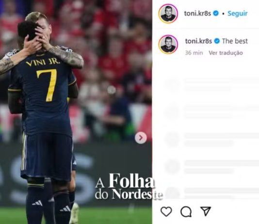 Toni Kroos faz publicação nas redes sociais em apoio a Vini Jr. “O melhor”; brasileiro reage